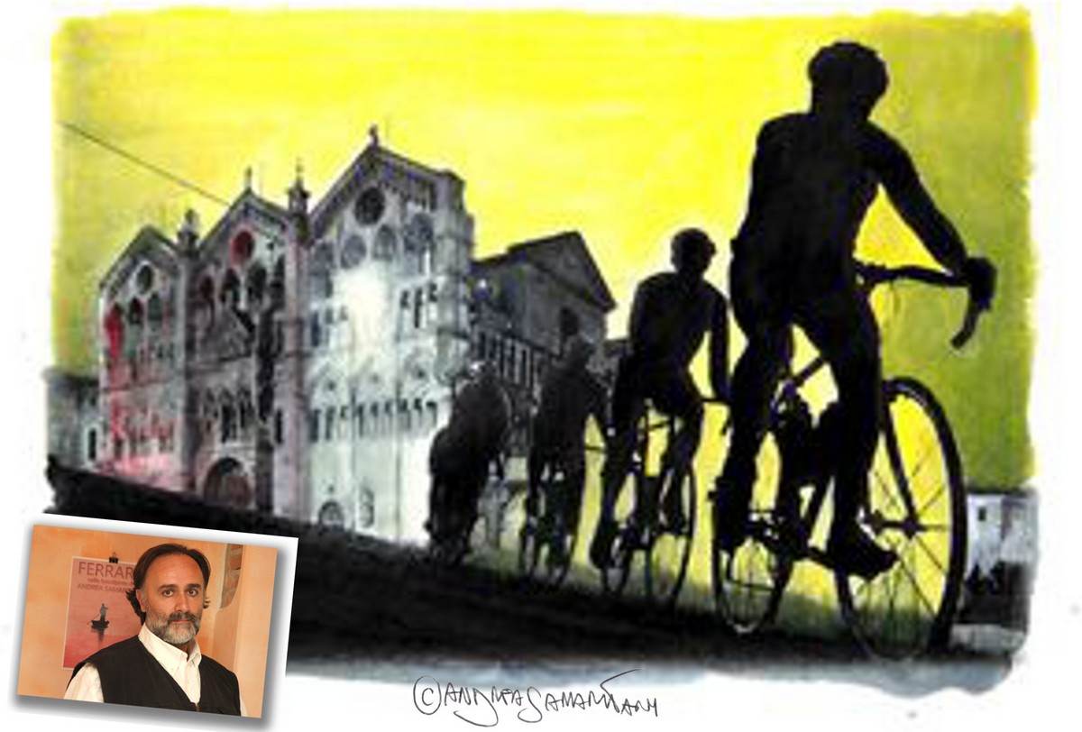 La fotodipinta di Andra Samaritani dedicata a Ferrara e il ciclismo per Gira lo Sport