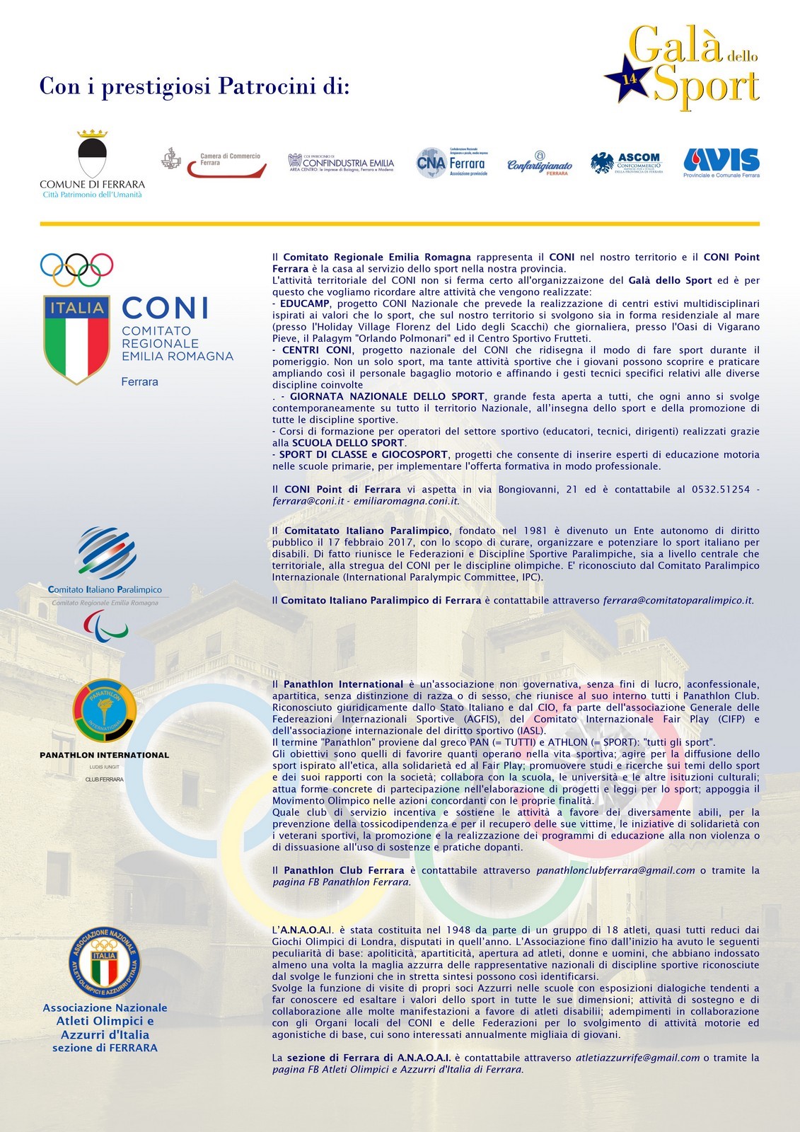 galadellosportferrara2019organizzatori