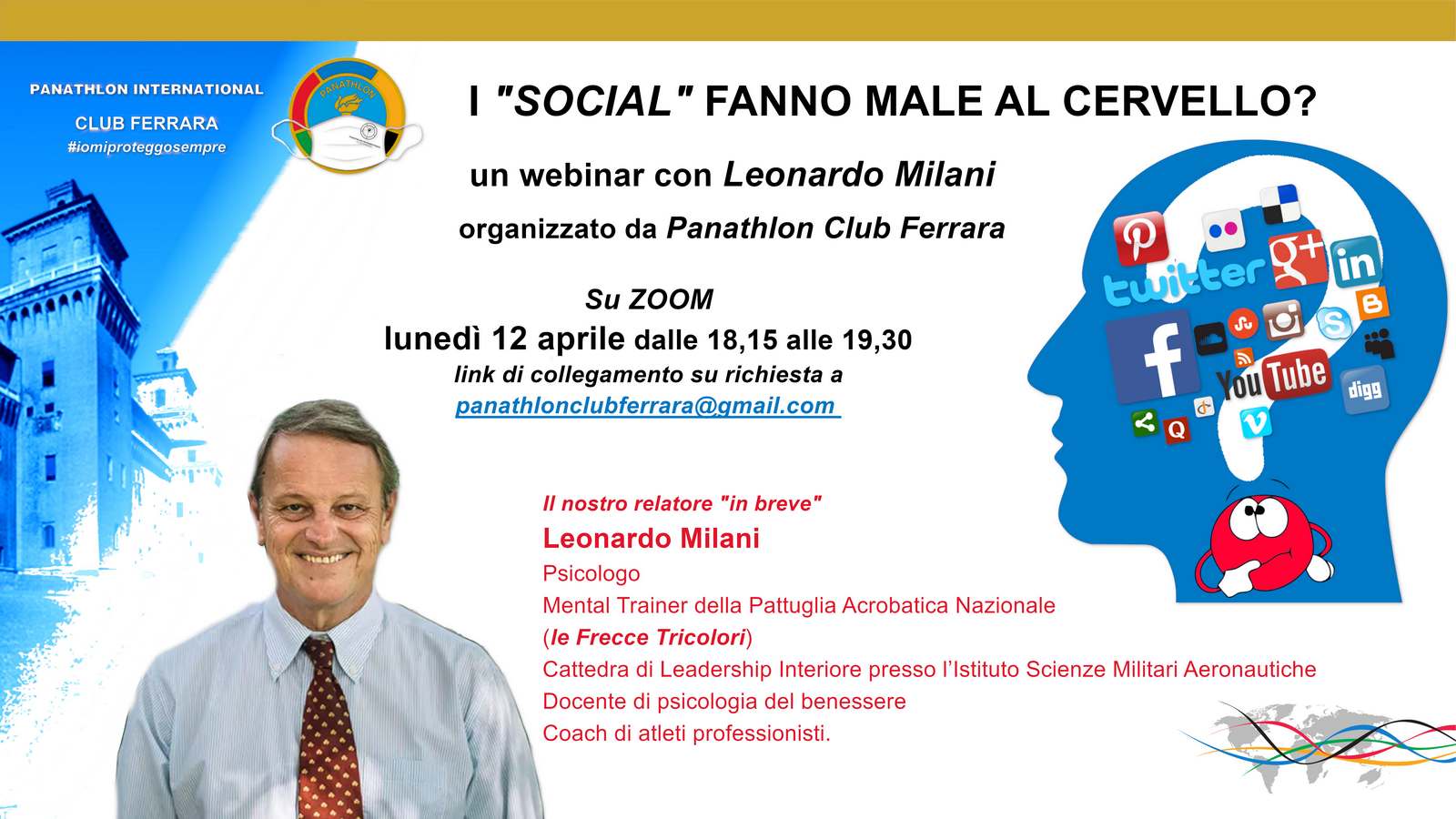 Webinar con Leonardo Milani al Panathlon Club Ferrara